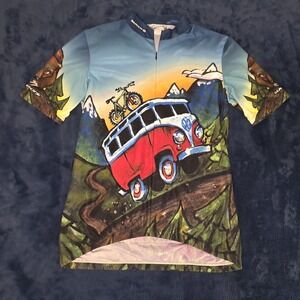 Sugoi All Over Print Half Zip Cycling Jersey Volkswagen Mens Size XL X-Large